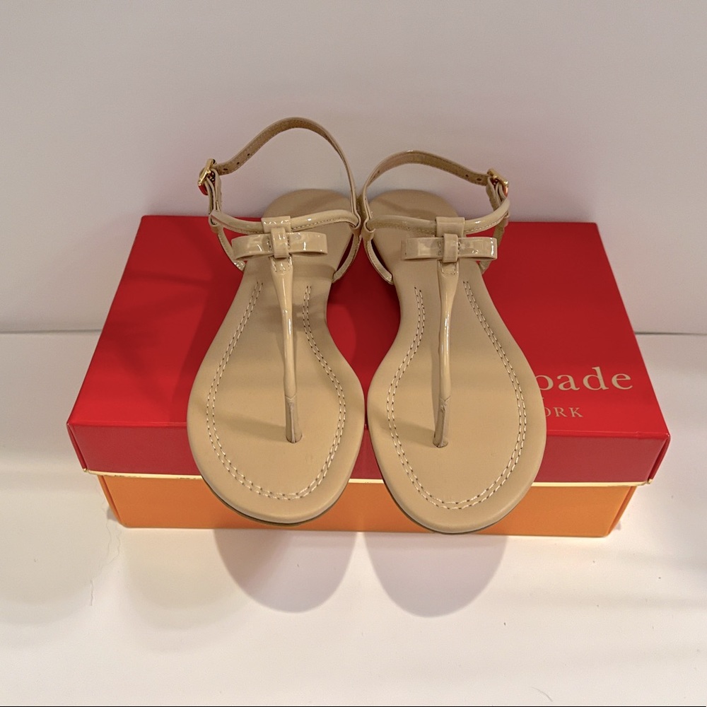 KATE SPADE Trianna Patent Bow Sandals - 7
